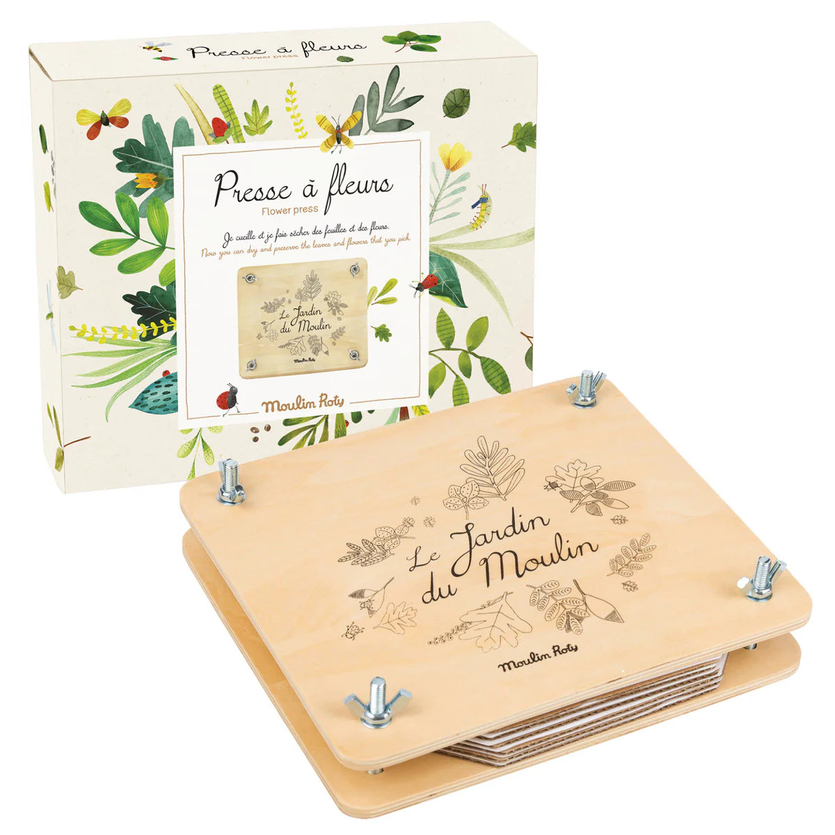 Pressa Per Fiori Rhykoka Extra Large – 10 Strati, 28x28 Cm, Kit In Legno Con 24 Fogli Assorbenti, Pinzetta, Forbici E Borsa
