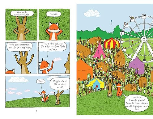 Una nuvola a forma di amico. Fox e Rabbit si divertono un mondo